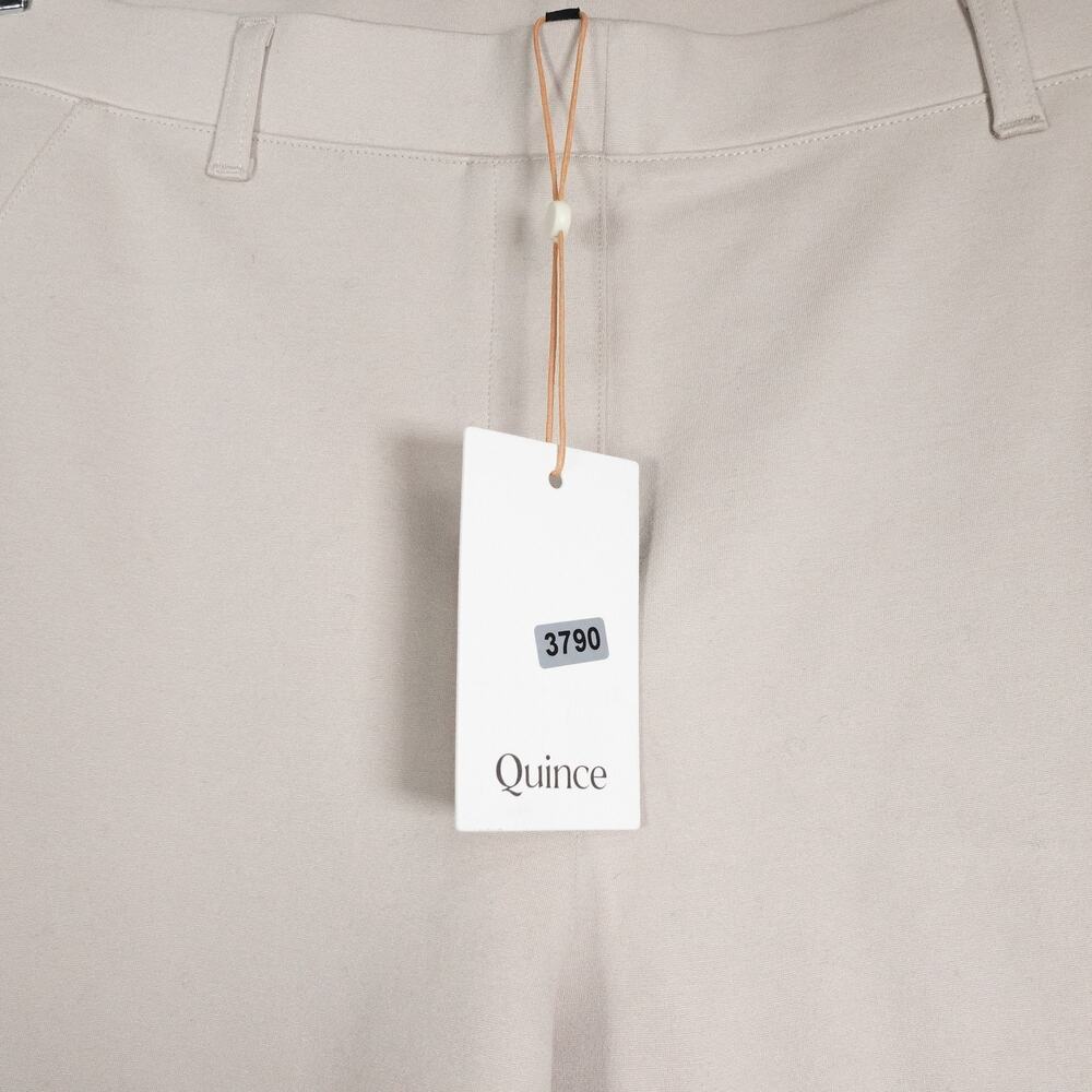New  Quince Ultra-Stretch Ponte Straight Leg Pant Ecru Large Regular 3790U - Picture 6 of 12